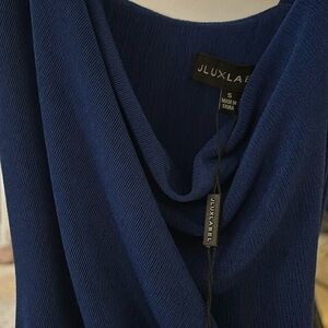 Never worn Blue tight ruched dress.